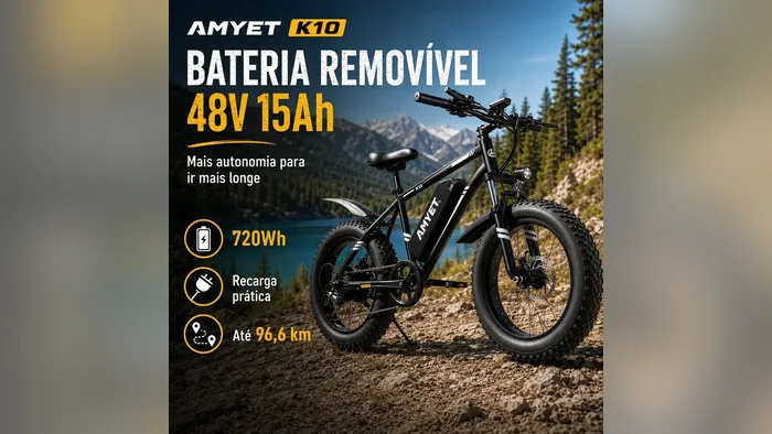 Bateria removível da Amyet K10 de 48 V e 15 Ah