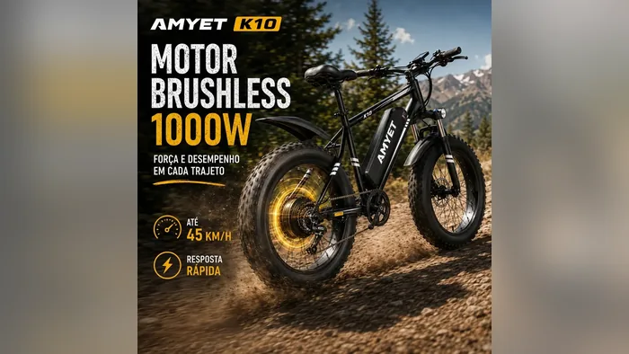 Motor brushless de 1.000 W da Amyet K10 em trilha de terra