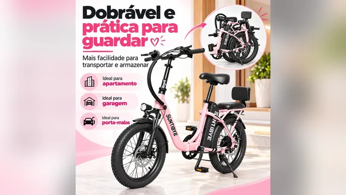 Amyet SE1 dobrável e prática para guardar, vista de lado e dobrada
