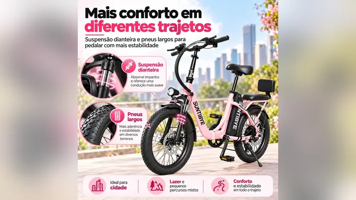 Suspensão dianteira e pneus largos da Amyet SE1