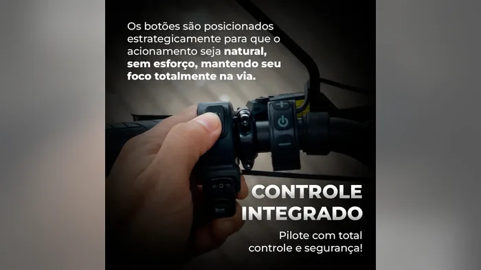Controle integrado no guidão da Inow V40 Pro