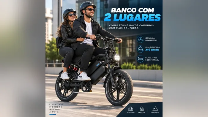V9 Max S com banco para duas pessoas