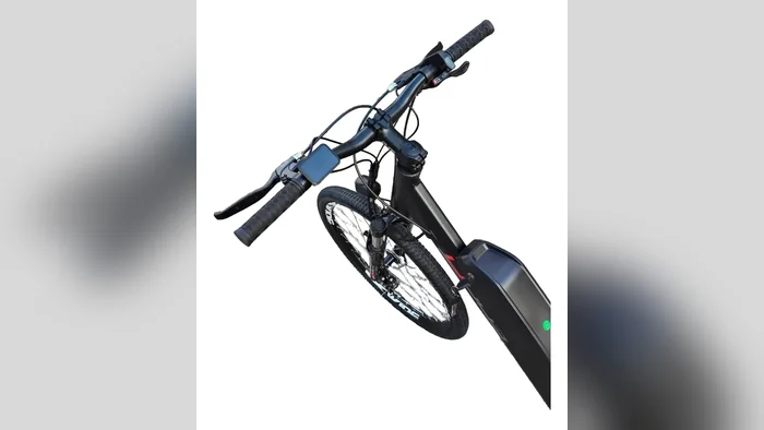 Guidão com manoplas e display da Wind Bikes City
