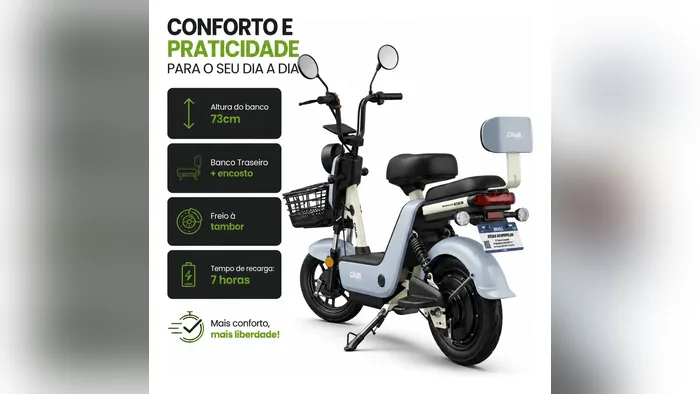 Cavalletta C2 com banco traseiro, encosto e freio a tambor