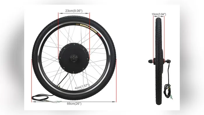 Medidas da roda aro 26 do kit eMotorbike