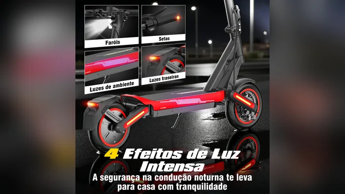 Luzes de sinalização e freio do patinete elétrico E9 MAX-N