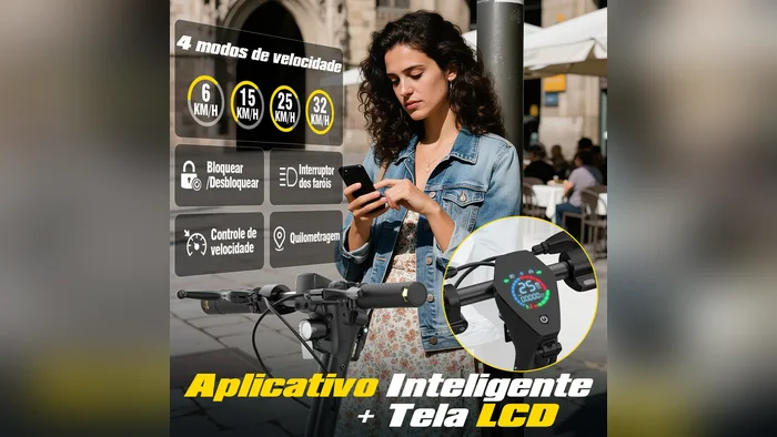 Aplicativo com quatro modos de velocidade do patinete elétrico E9 MAX-N