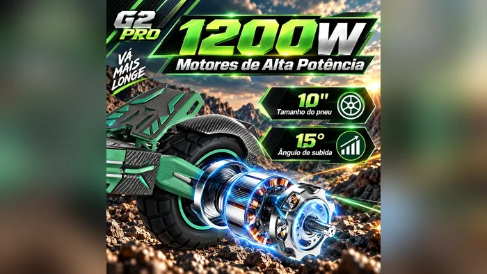 Bateria de 48 V e 16 Ah do patinete elétrico G2 Pro com 50 km de autonomia