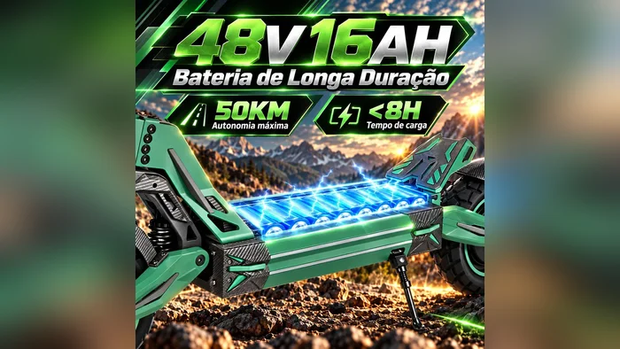 Freios a disco e suspensão dupla do patinete elétrico G2 Pro