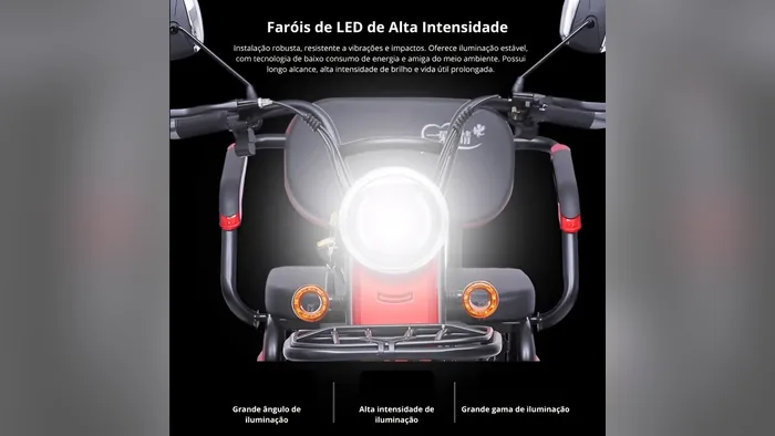 Farol de LED de alta intensidade do triciclo elétrico Veego V9